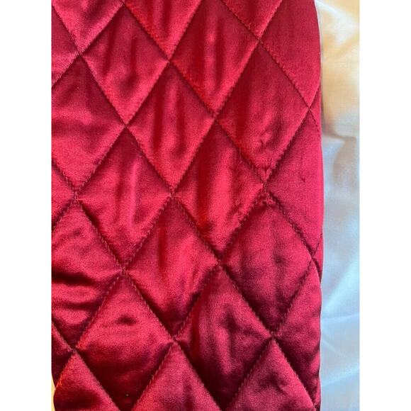 Restoration Hardware quilted Silk womens jacket Silk Burgundy size M - Picture 6 of 8